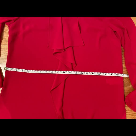 Worn Once/Melanie Lyne Red Ruffle Blouse in size 4/Small - Picture 3 of 6
